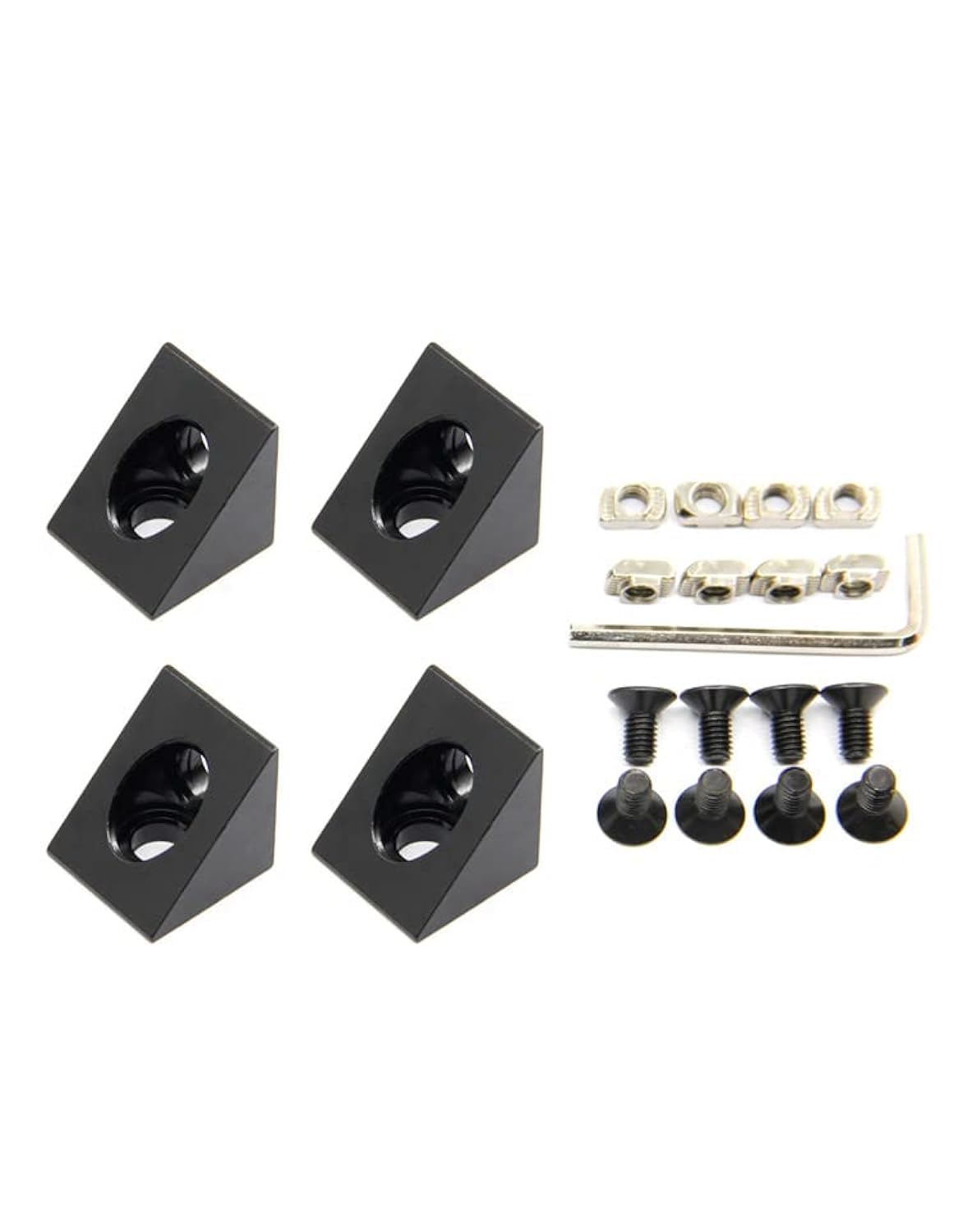 Befenybay 4PCS Black Angle Sharp Corner Bracket Connector for 6mm Slot Aluminum Extrusion Profile 2020 Series (Angle Corner) — image 1