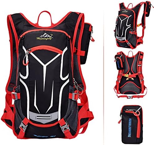 18L Hydration Pack, Cycling Riding Camping Breathable Water-resistant Ultralight Outdoor Sports Hiking Lightweight water backpack (RED)