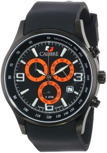 Calibre Men's SC-4M1-13-007 Mauler Black Ion-Plated Coated Stainless Steel Chronograph Tachymeter Day Date Watch
