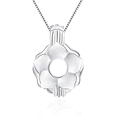 LGSY Sterling Silver Rose Cage Pendants Crafting Charm for DIY Necklace Bracelet Jewelry Making