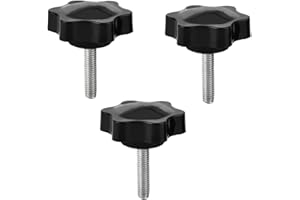 MroMax 3PCS M6x25mm Star Handle Knob Thread Replacement Tightening Screw Quick Disassembly Replacement Parts Clamping Handle Grip Screw Knob Black