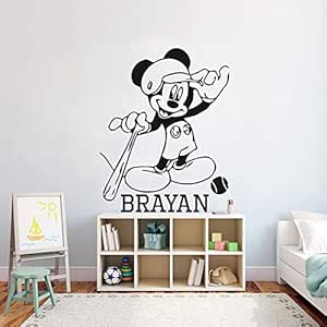 Béisbol entusiasta cartel personalizado vinilo pared calcomanías