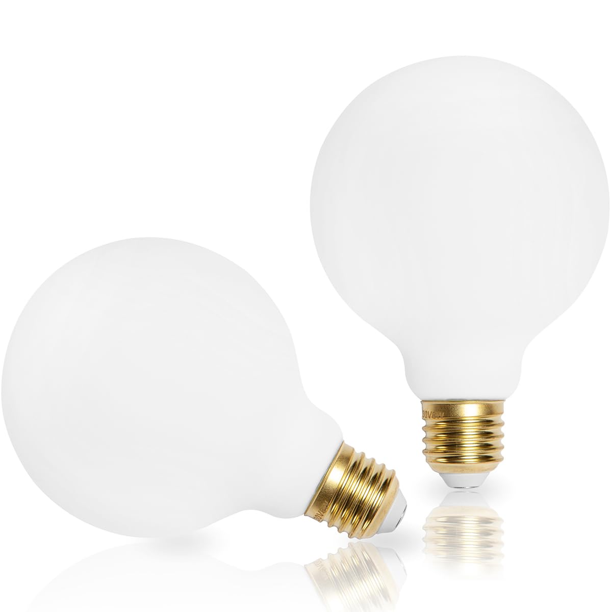 Vanpus E27 LED Bulb – 8W Opal Frosted White Globe Glass, No Flicker, Constant Current, Warm White Dimmable (Cozy Home Lighting), ⌀95mm (2 Pack) — image 1