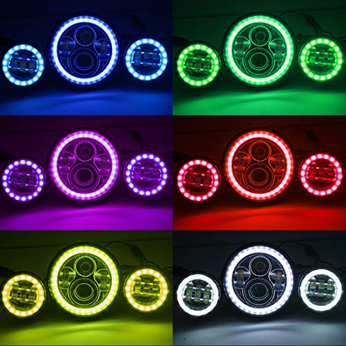 image for LI LEAD DOT H4 7'' Multi-color Halo Headlight & RGB Halo Passing Light
