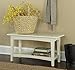 Alaterre Furniture Shaker Cottage Bench with Shelf, Ivory