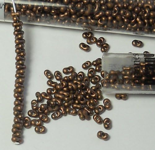 Copper Bronze Metallic Matte 2x4mm 6/0 Peanut Farfalle Butterfly Seed Beads 23 Gram Tube