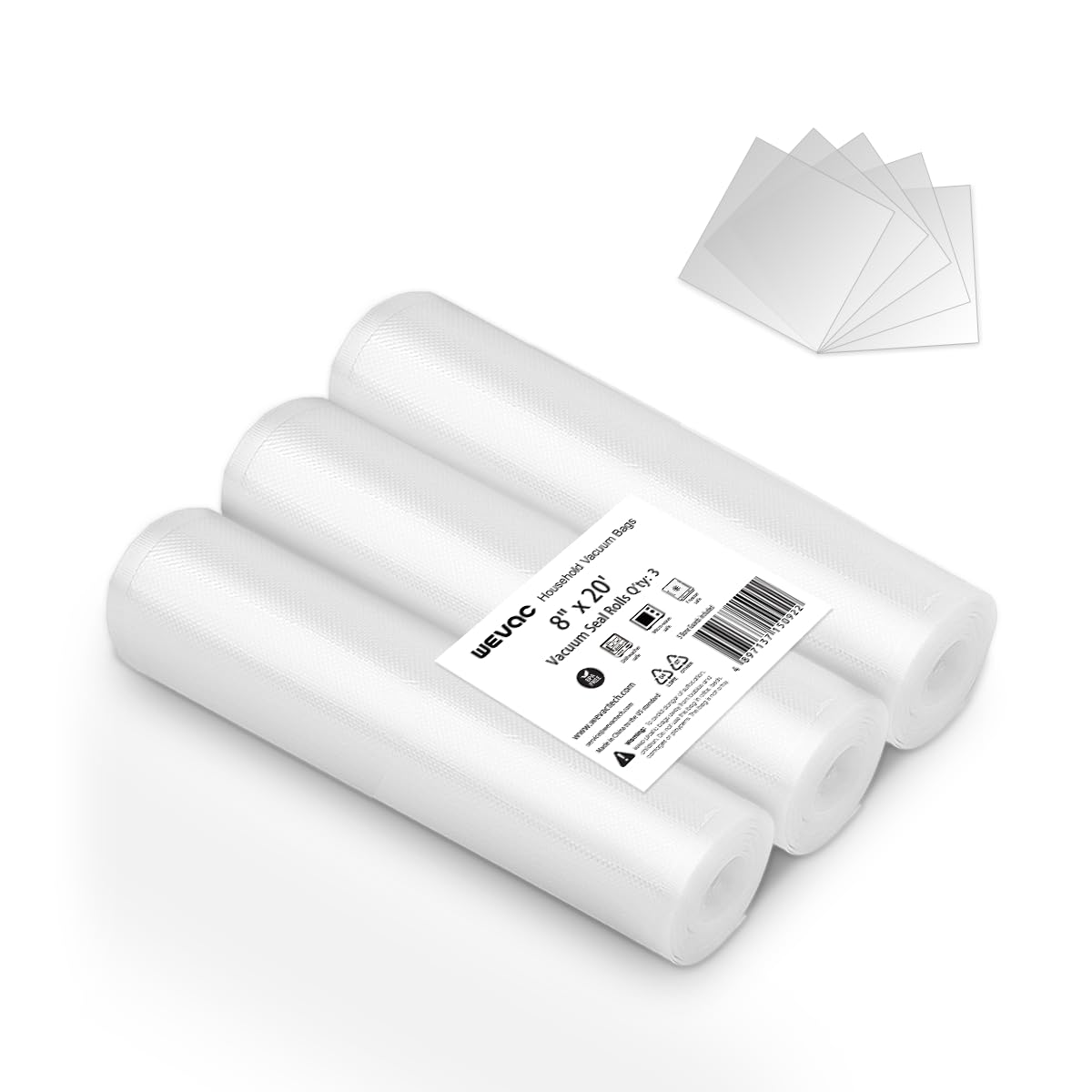 Photo 1 of [2024 Q4] 8" x 20' Vacuum Sealer Rolls, 3 Pack-Ideal for Food Storage, Sous Vide, and Meal Prep, Keep Food Fresh and Nutrients, Wevac Lite