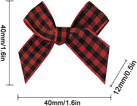 16 Color Pre-Tied Red+Black Satin Gift Bows (pack of 50)