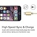 BULESK iPod - Gold Cable 6' Nylon Braided Lightning to USB Charger Cord for iPhone 7 Plus/6S/6/Se/5S/5C/5, iPad 2/3/4/Mini Air Pro/iPod - Gold - 3 Piece