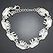 Silver Plated Q&Q Fashion African Elephant & Baby Link Hindu Ganesh Charms Link Chain Bangle Bracelet