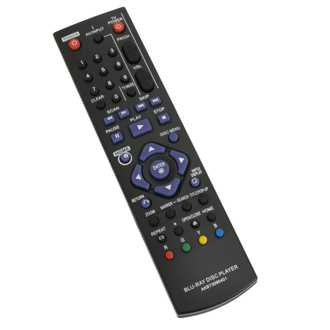 VINABTY AKB73095401 Replace Remote Control Fit for LG Blu-ray Disc DVD BD590C BD555C BD530 BD611 BD550 BD555 BX585 BD678N BD560C BD590 BD565 BD560 BD570