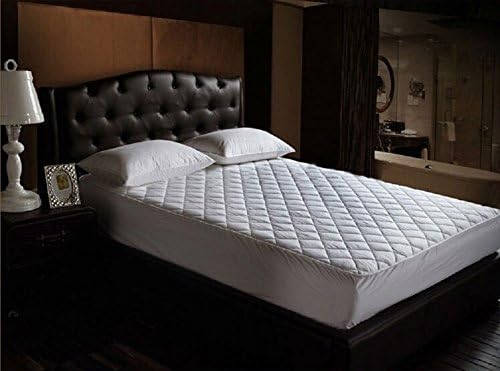 HOME ELITE 100% Slick Fiberfilled Down Alternative Fitted Mattress Pad, QUEEN