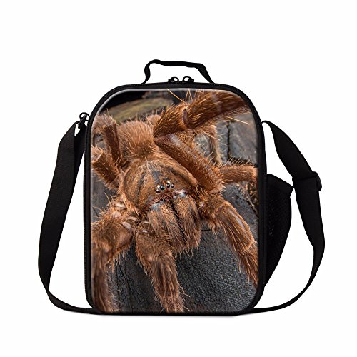 Dispalang Spider Insect Print Lunch Box Bag for Children School Lunch Container