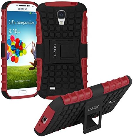 Galaxy S4 Case, Duzign Sentinel Snap On Case with Kickstand (Red)