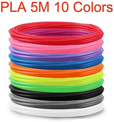 CFTech PLA 3D Pen Filament Refills (10 Colors, 16 Feet Each) 1.75mm PLA Filament for 3D Printer Pen (10 Color)