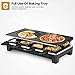 Electric Grill Techwood Raclette Grill with Double-sided Nonstick Grill Plate,8-Person Multifunctional Raclette Grill, 1500W Temperature Adjustment Function, Black