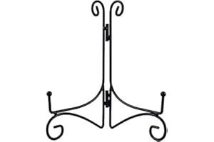 SVENJBB Black Metal Plate Stand, 12 Inch Display Holder, Small Plate Display Stand for Cookbook, Picture Frame, Photo, Decorative Items (1 Pack)