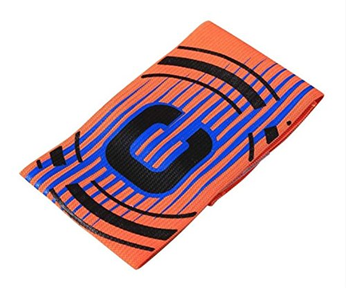 Ancefine Stripe Elastic Youth Soccer Captain Armband,5-Pack (Orange)