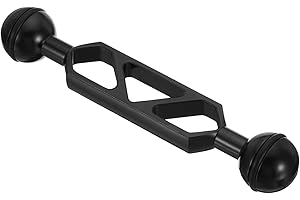 PATIKIL 6" Double Ball Extension Arm, Aluminum Alloy Ball Head Arm Underwater Lighting System Connector for Strobe Video Ligh