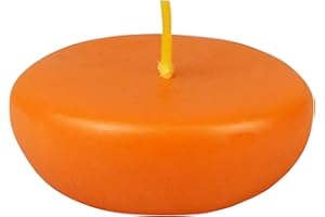 Zest Candle 24-Piece Floating Candles, 2.25-Inch, Orange