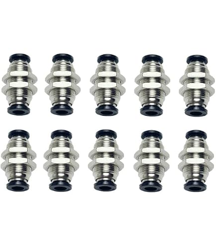 VIKKSAER 5-Piece 1/4" Bulkhead Elbow Fittings - 90° Push-to-Connect Air Pneumatic Quick Fittings