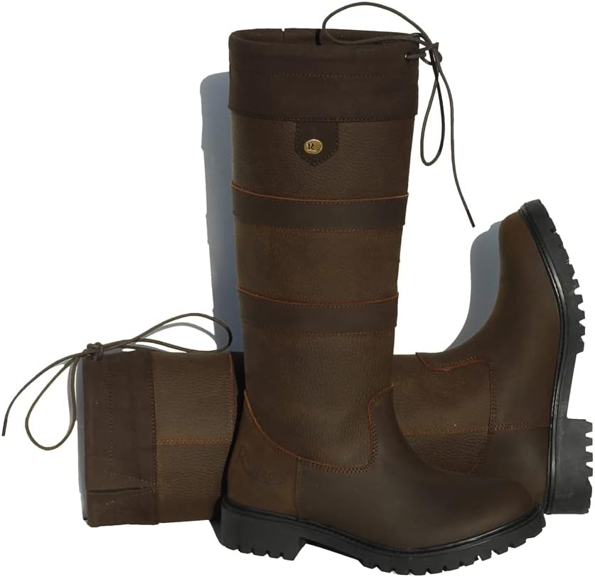 Rhinegold Elite Brooklyn Children's Leather Country Boots - Waxy Leather