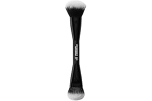 e.l.f. Cream Blush & Bronzer Duo Brush, 2-in-1 Makeup Brush for Blending & Layering Cream Formulas, Creates Seamless Glow, Ve