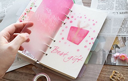 Funcoo 10 Sheets Plastic Planner Index Dividers Category Page Tab Indexing Cards for A5 6-Holes Ring Binders/Planners Notebook/School Stationery (Style-1) - Thumbnail 5