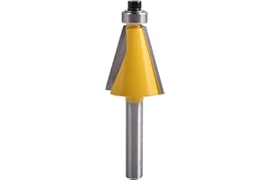 KATUR 15 Degree Chamfer and Bevel Edging Router Bit, Carbide Tipped Chamfer Router Bit with 1/4 Inch Shank, Woodworking Milli
