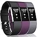 Wepro Bands Replacement Compatible with Fitbit Charge 2 for Women Men Small, 3 Pack Sports Watch Band Strap Wristband Compatible with Fitbit Charge2 HR Fitness Tracker, Black, Plum, Gray