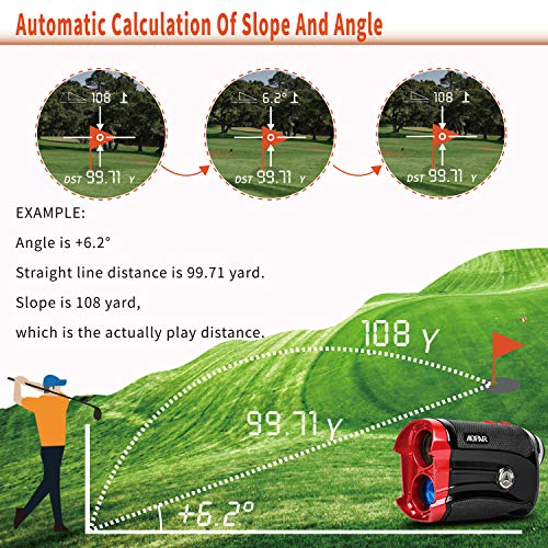 AOFAR G2 Golf Rangefinder with Slope Switch Technology, Flag-Lock, 600 Yards Laser Range Finder, 6X 25mm Waterproof, Carrying Case, Free Battery, Gift Packaging