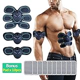 Ab Toner - SLB Abdominal Muscle Toner Muscle Training Gear Suitable for Men & Women - Extra 10 Gel Pads (Muscle Toner Set)