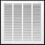 20" X 20" Steel Return Air Filter Grille for 1" Filter - Removable Face/Door - HVAC Duct Cover - Flat Stamped Face - White [Outer Dimensions: 22.5 X 21.75]