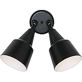 Sea Gull Lighting 8607-12 Two Adjustable Swivel Flood Light Outside Fixture, Black Finish