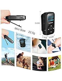 Reproductor de MP3 8 GB Bluetooth klantop Digital Clip Reproductor de música con radio FM Función de Grabación de voz diseño especial para el deporte y amantes de la música
