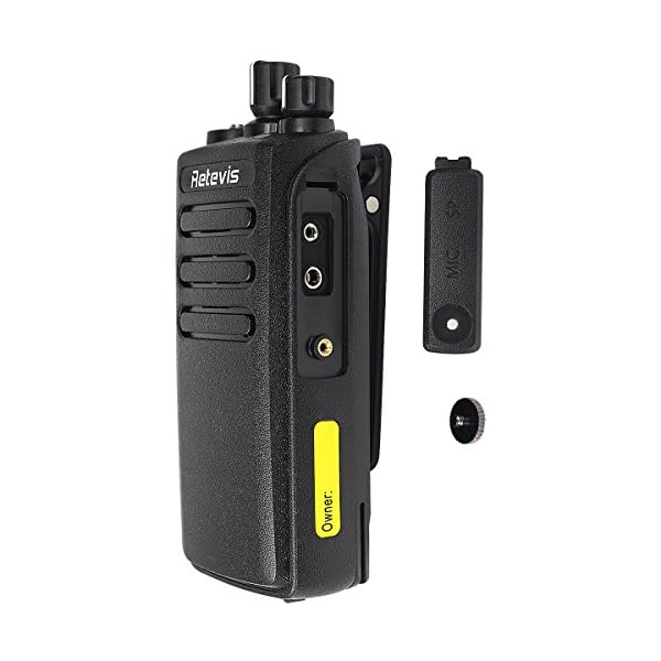 Retevis-RT81-IP67-Waterproof-DMR-DigitalAnalog-Two-Way-Radio10W-Rechargeable-32-Channel-UHF-400-470-Mhz-VOX-Encryption-with-Earpiece-PairBlack-and-Programming-Cable