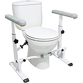 KMINA Toilet Safety Rails for Seniors, Adjustable Height and Width, Sturdy Toilet Handles, Bathroom Support Frame