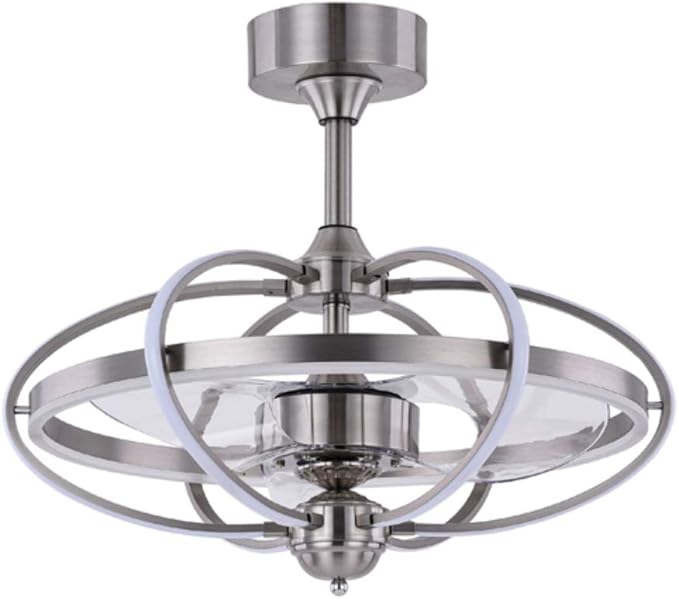 QLIGHA Industry Ceiling Fan Light with Remote Control, Silent LED