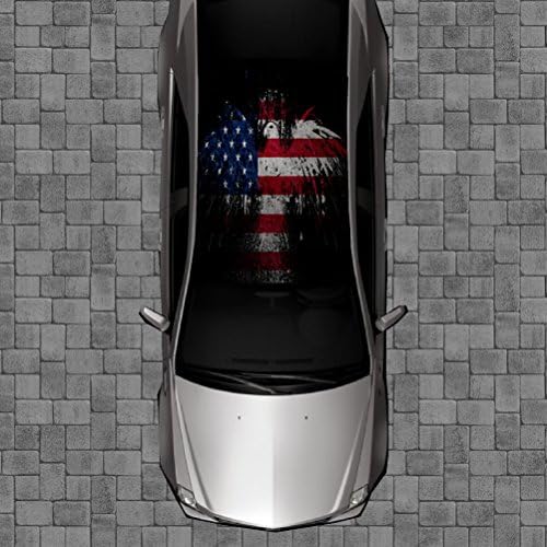 R51 American Flag Eagle Roof Wrap - Decal Decals Wraps Vinyl Wraps Art Poster Image Carbon Hood Car Truck Fiber Hood