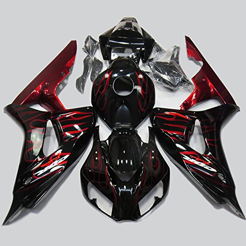 ABS Injection Molding - Red Flame Motorcycle Fairing Kit for Honda CBR 1000 RR 2006 2007