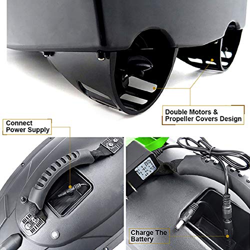 Jff Fish Finder 1.5kg Chargement 500m Télécommande Appât De Pêche Bateau Rc Bateau Positionnement De L’appât,noir