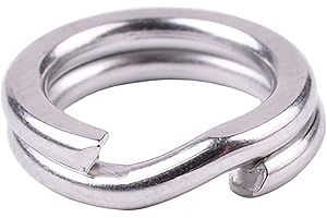 Atibin Swivel Steel Split Ring Fishing Stainless Connector Fishing Rings Snap High Strength Split Ring Saltwater 50lb-400lb