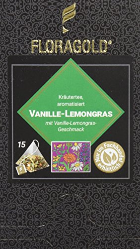 FLORAGOLD Pyramidenbeutel Kräutertee Vanille Lemongras, 1er Pack (1 x 45 g)