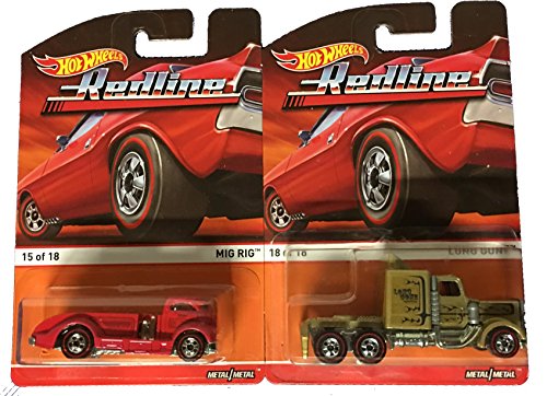 Hot Wheels Heritage Redline Mig Rig & Long Gone Truck Set 2-Car Premium Bundle