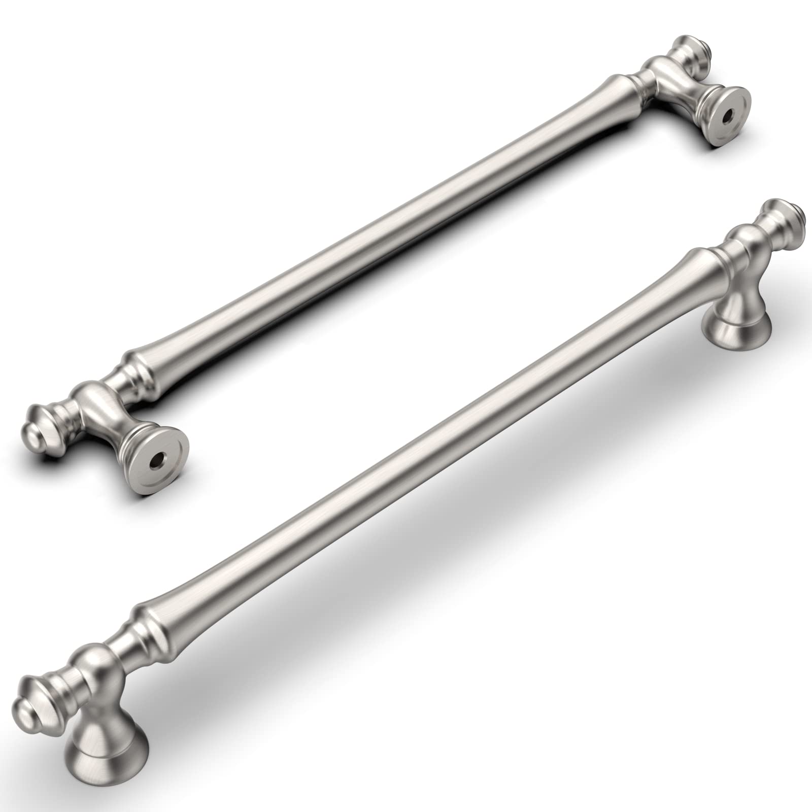 Amerdeco 6 Pack Brushed Satin Nickel Cabinet Pulls 192mm Hole Center Cabinet Hardware Kitchen Cabinet Handles for Bathroom Drawer Pulls Dresser Pulls UK0017