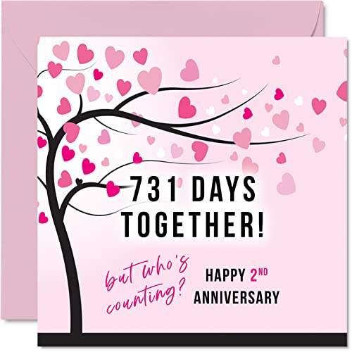 Funny Cotton Anniversary Card for Wife or Husband, 731 Days Together