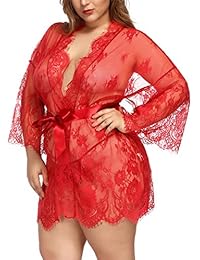 TGD - Conjunto de lencería de encaje para mujer, talla grande