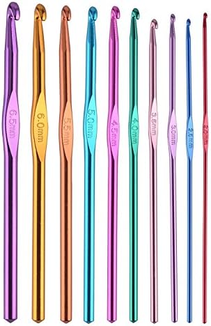 Crochet Hooks, Mixed Aluminum Handle Crochet Hooks Knitting Knit Needles Weave Yarn Set- 10pieces