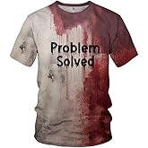 Softwolf Problem Solved Bloody Shirt I'm Fine Tshirt Halloween T-Shirt for Men and Women