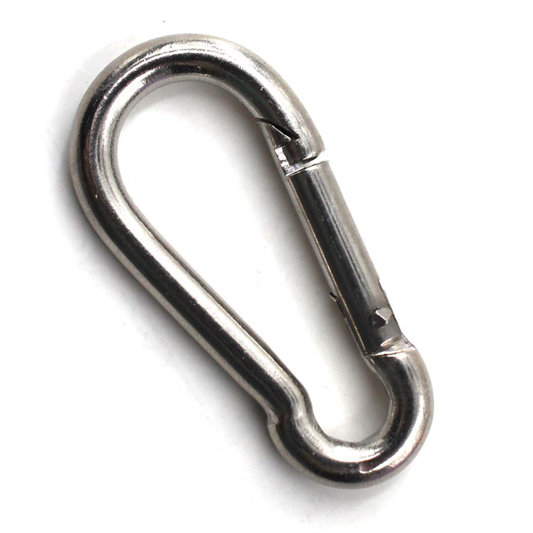 M12 Spring Snap Hook 304 Stainless Steel Climbing Carabiner Clip Heavy Duty Link Hook Keychain Pack Of 1